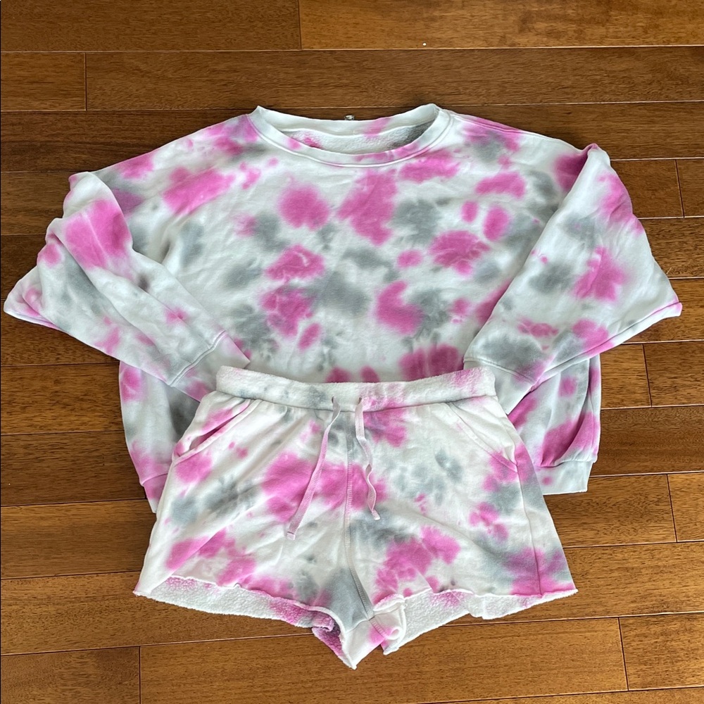 Free People Pink and Gray Fleece Set